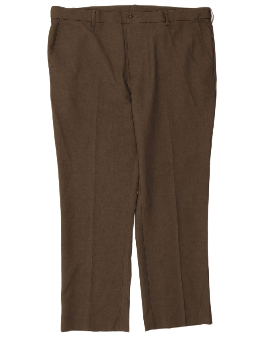 Farah Mens Straight Chino Trousers W44 L31 Khaki Polyester