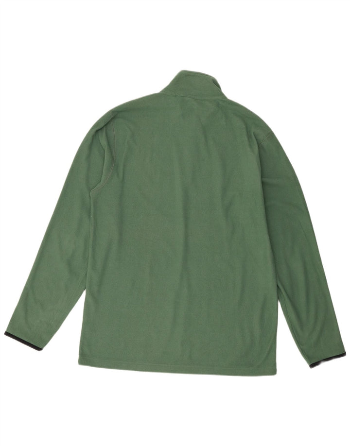 Champion Mens Zip Neck Fleece Jumper 2XL Green Polyester