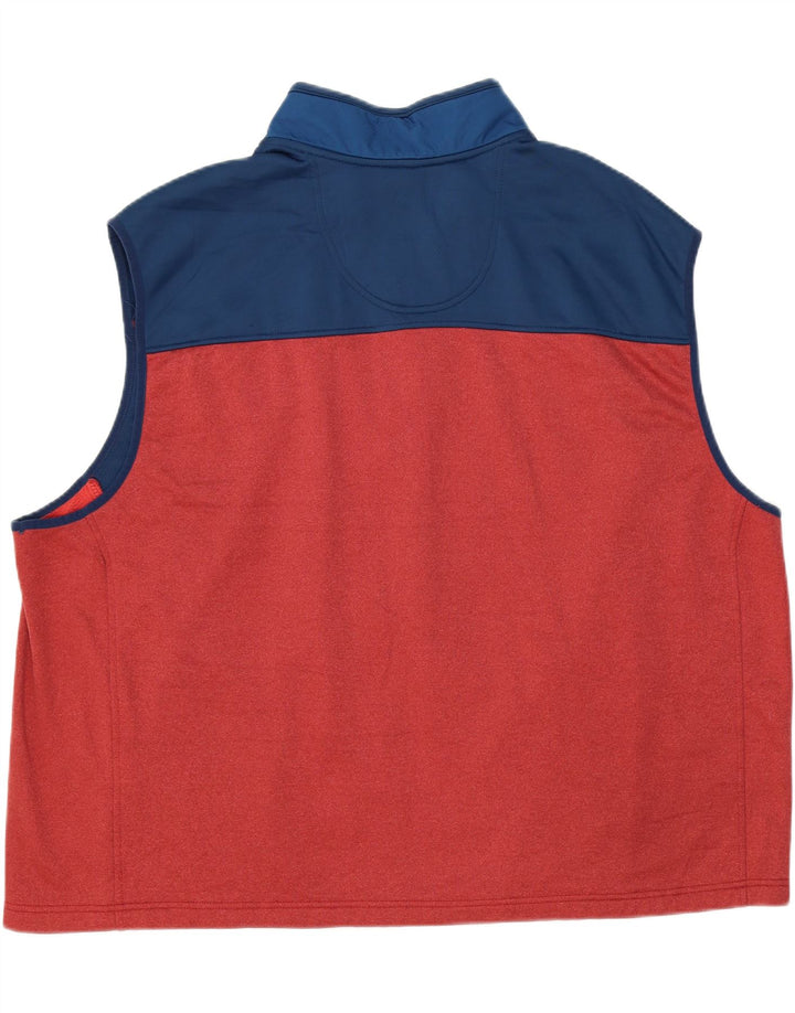 IZOD Mens Sleeveless Tracksuit Top Jacket 4XL Red Colourblock Polyester Vintage Izod and Second-Hand Izod from Messina Hembry 