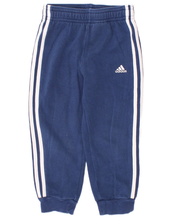 Adidas Baby Girls Joggers Tracksuit Trousers 18-24 Months Navy Blue Cotton