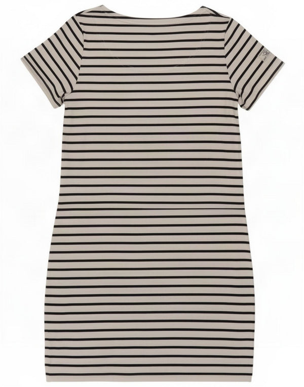 Joules Womens T-Shirt Dress UK 12 Medium White Striped