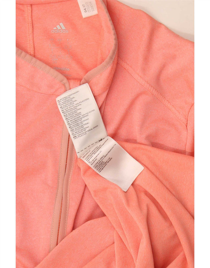 Adidas Womens Climalite Top Long Sleeve UK 8/10 Small Pink Polyester