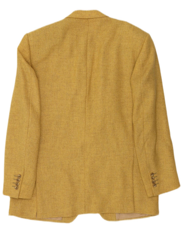 Vintage Mens 2 Button Blazer Jacket IT 52 XL Yellow Wool
