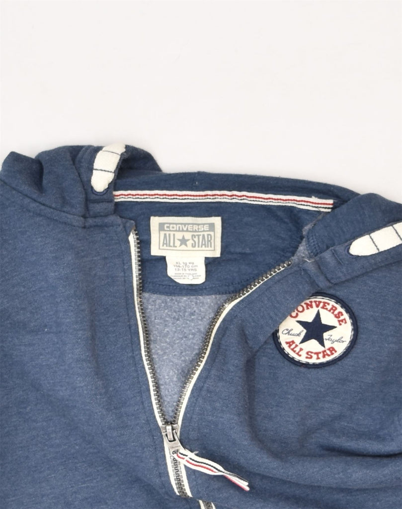 CONVERSE Boys Sleeveless Zip Hoodie Sweater 13-14 Years XL Blue Cotton | Vintage | Thrift | Second-Hand | Used Clothing | Messina Hembry 