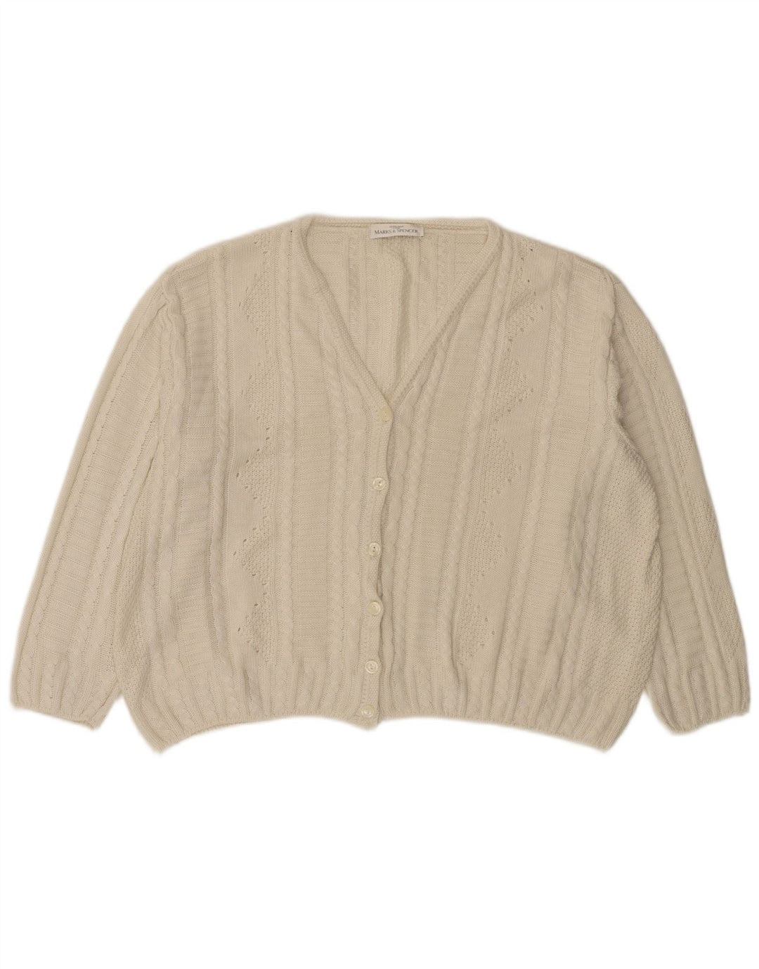 Marks & Spencer Womens Oversized Cardigan Sweater UK 18 XL White