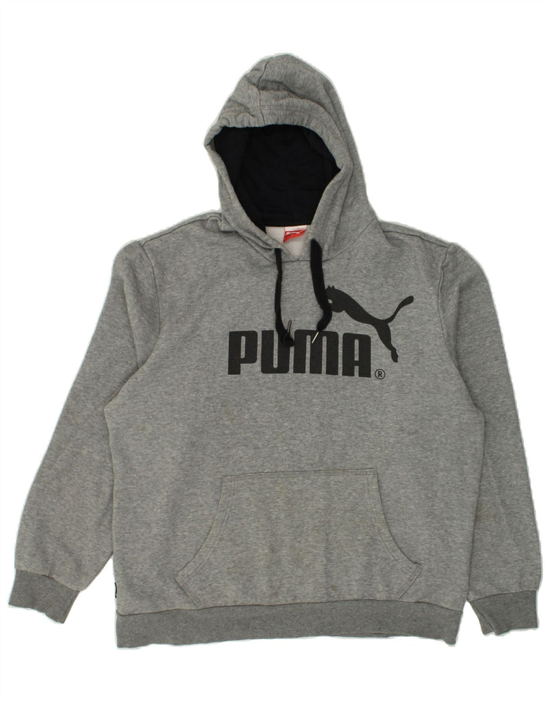 PUMA Mens Graphic Hoodie Jumper XL Grey | Vintage Puma | Thrift | Second-Hand Puma | Used Clothing | Messina Hembry 