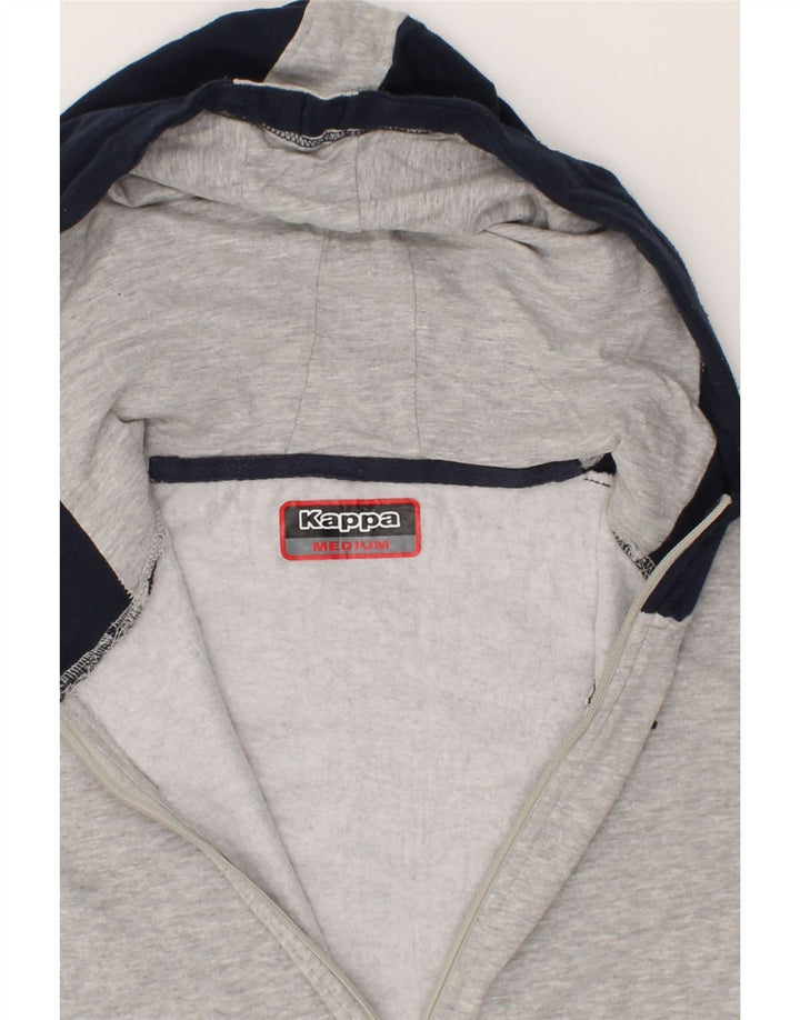 KAPPA Womens Zip Hoodie Sweater UK 14 Medium Grey Colourblock Vintage Kappa and Second-Hand Kappa from Messina Hembry 