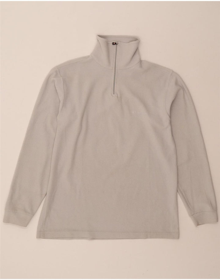 CHAMPION Mens Zip Neck Fleece Jumper Large White Polyester Vintage Champion and Second-Hand Champion from Messina Hembry 