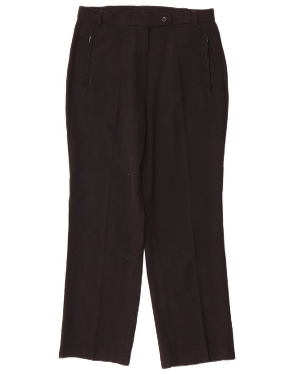 Marks & Spencer Womens Straight Casual Trousers UK 8 Small W28 L26 Black