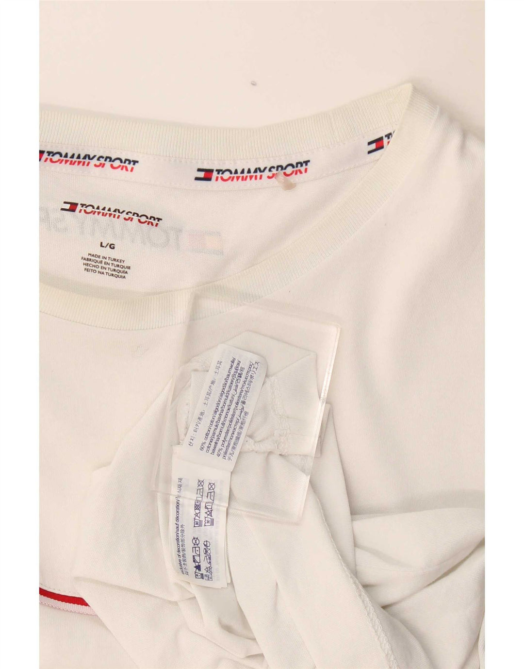 Tommy Hilfiger Mens T-Shirt Top Large White Cotton