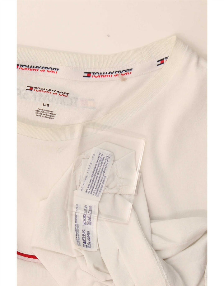 Tommy Hilfiger Mens T-Shirt Top Large White Cotton