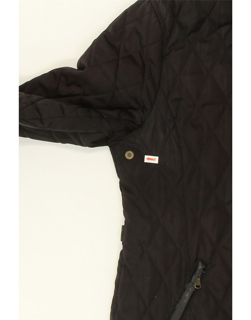 RALPH LAUREN Womens Hooded Quilted Jacket UK 16 Large Black Polyester | Vintage Ralph Lauren | Thrift | Second-Hand Ralph Lauren | Used Clothing | Messina Hembry 