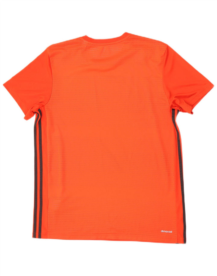 Adidas Mens Climacool T-Shirt Top Large Orange Polyester