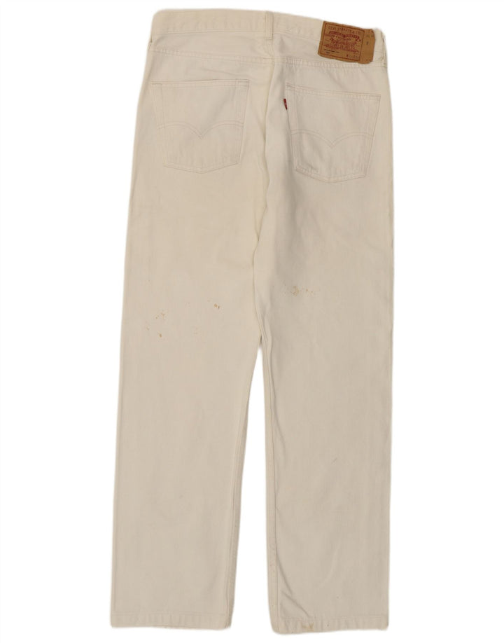 Levi's Mens 501 Straight Jeans W34 L31 White Cotton