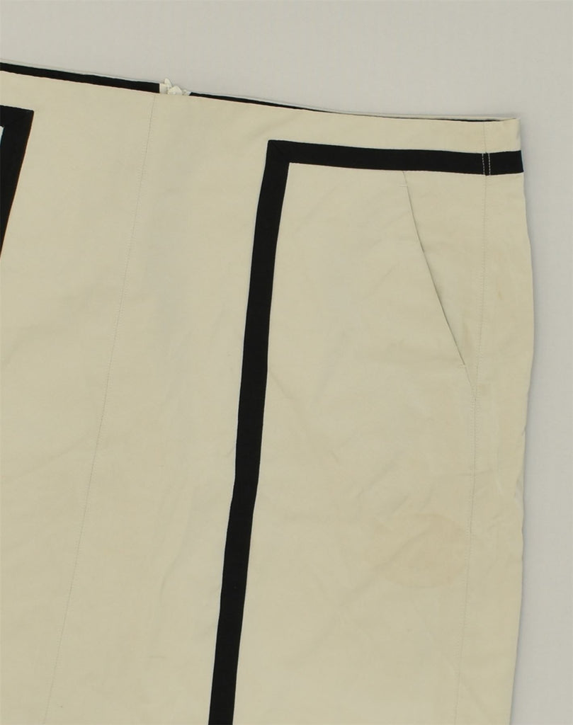 MAX MARA Womens Straight Skirt UK 10 Small W32 Beige Polyester | Vintage Max Mara | Thrift | Second-Hand Max Mara | Used Clothing | Messina Hembry 