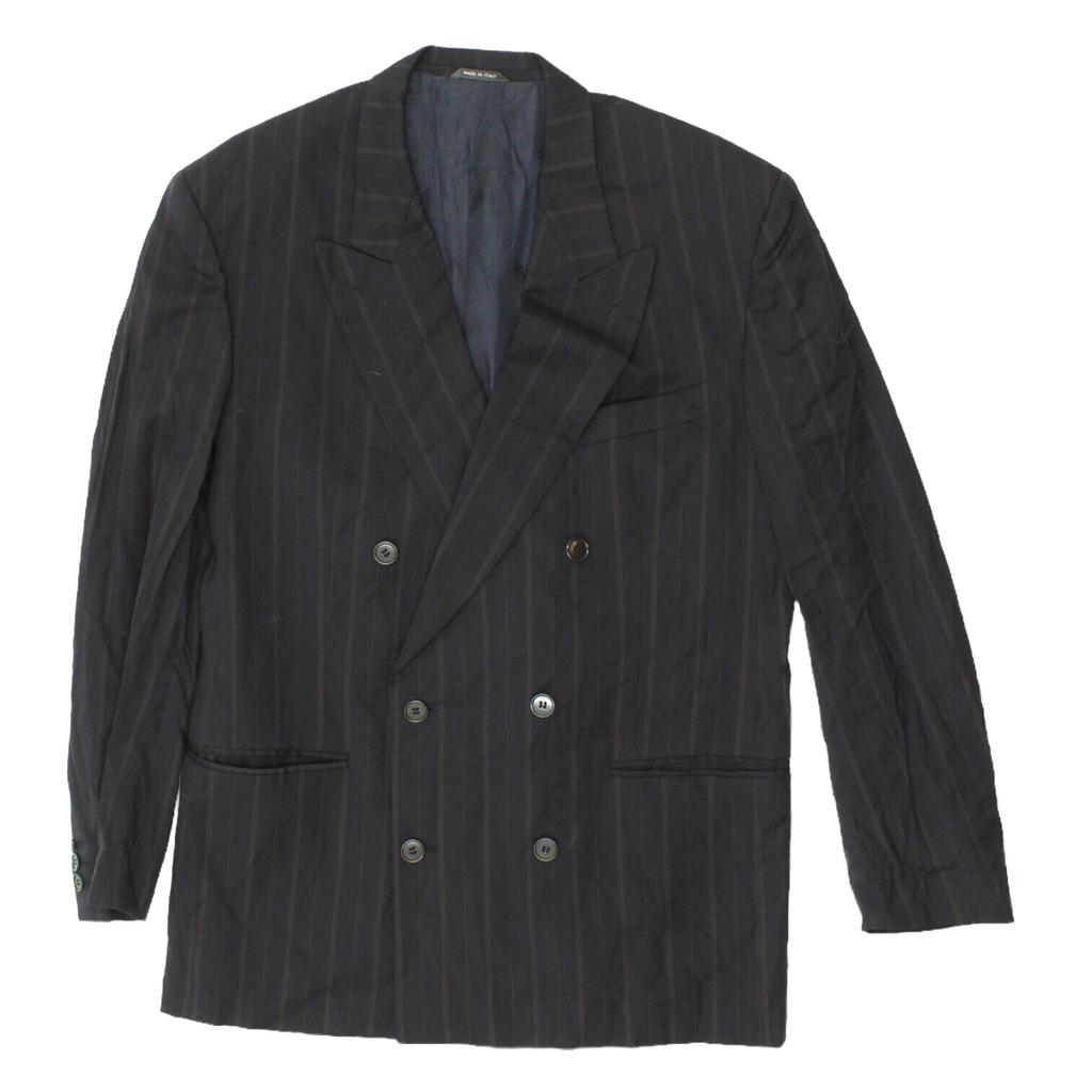 Missoni Mens Black Double Breasted Blazer Jacket | Vintage High End Designer VTG | Vintage Messina Hembry | Thrift | Second-Hand Messina Hembry | Used Clothing | Messina Hembry 