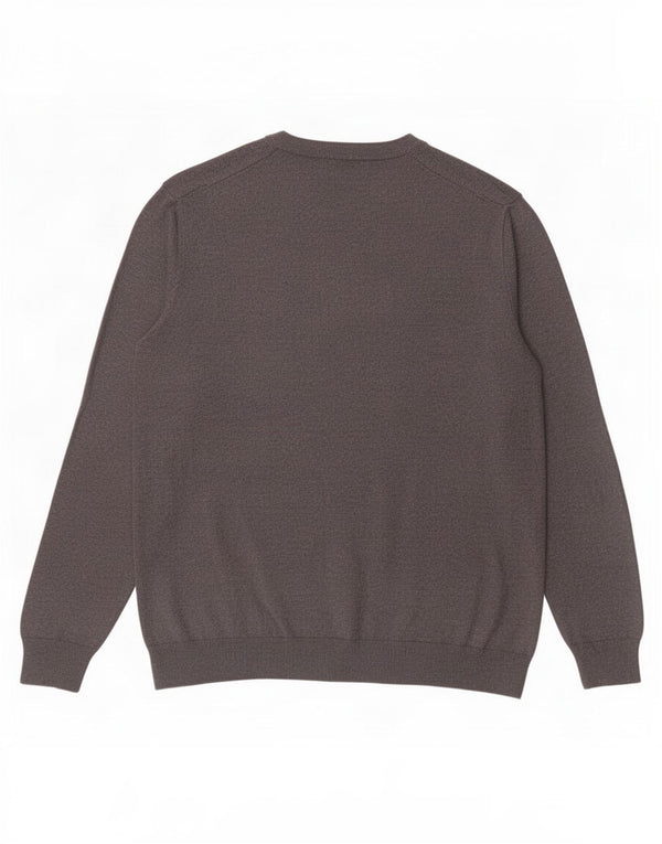 John Lewis Mens V-Neck Jumper Sweater XL Grey Cotton