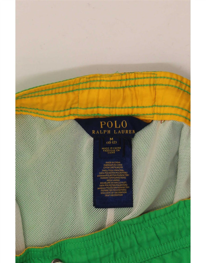 Polo Ralph Lauren Boys Swimming Shorts 10-11 Years Medium Green Polyester