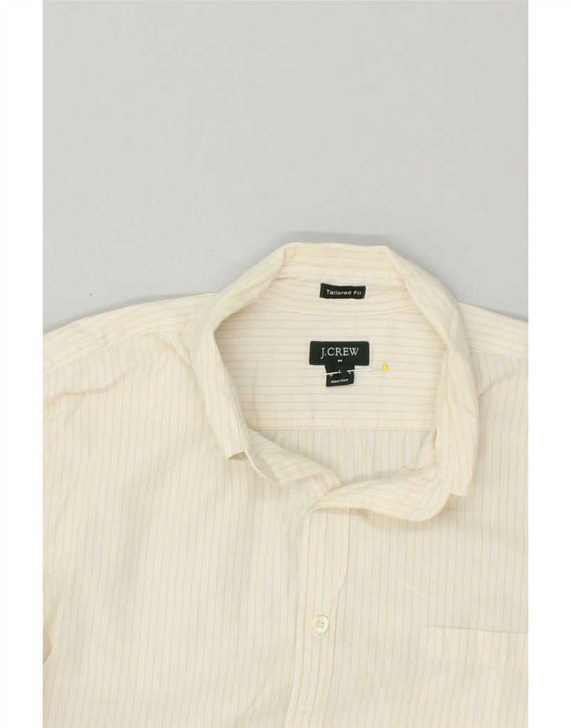 J. CREW Mens Tailored Fit Shirt Large White Striped Cotton | Vintage J. Crew | Thrift | Second-Hand J. Crew | Used Clothing | Messina Hembry 