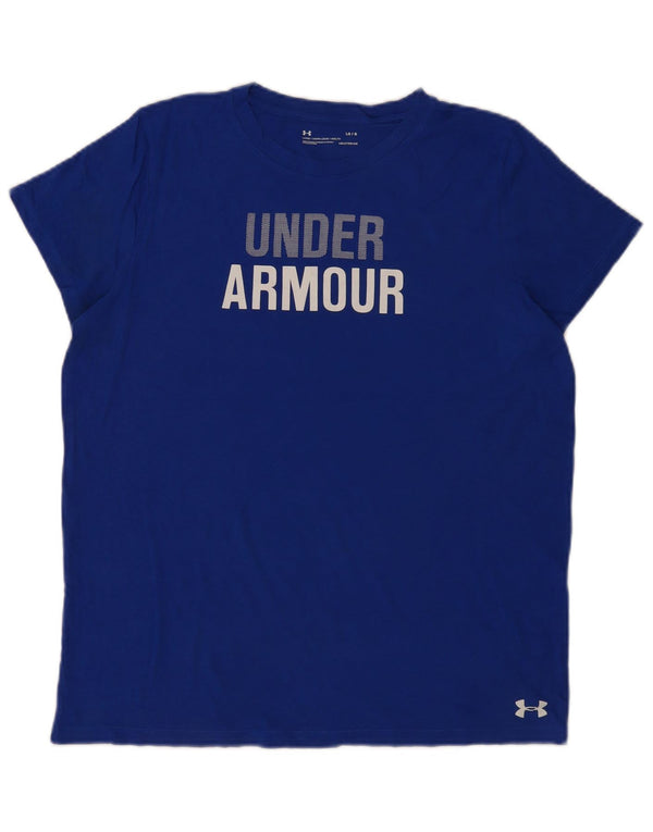 Under Armour Mens Heat Gear Graphic T-Shirt Top Large Blue