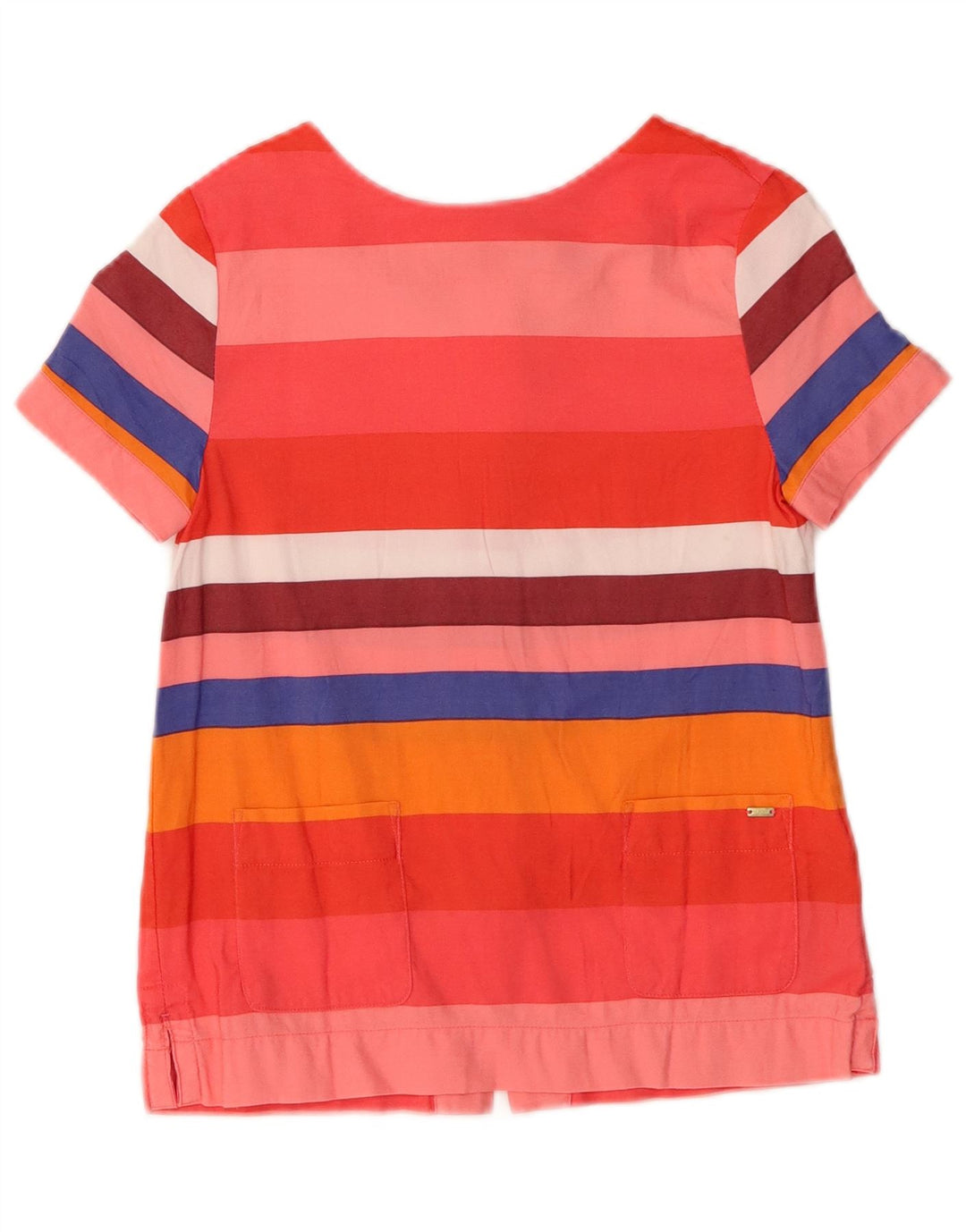 TOMMY HILFIGER Girls Blouse Top 8-9 Years Medium Red Striped Viscose