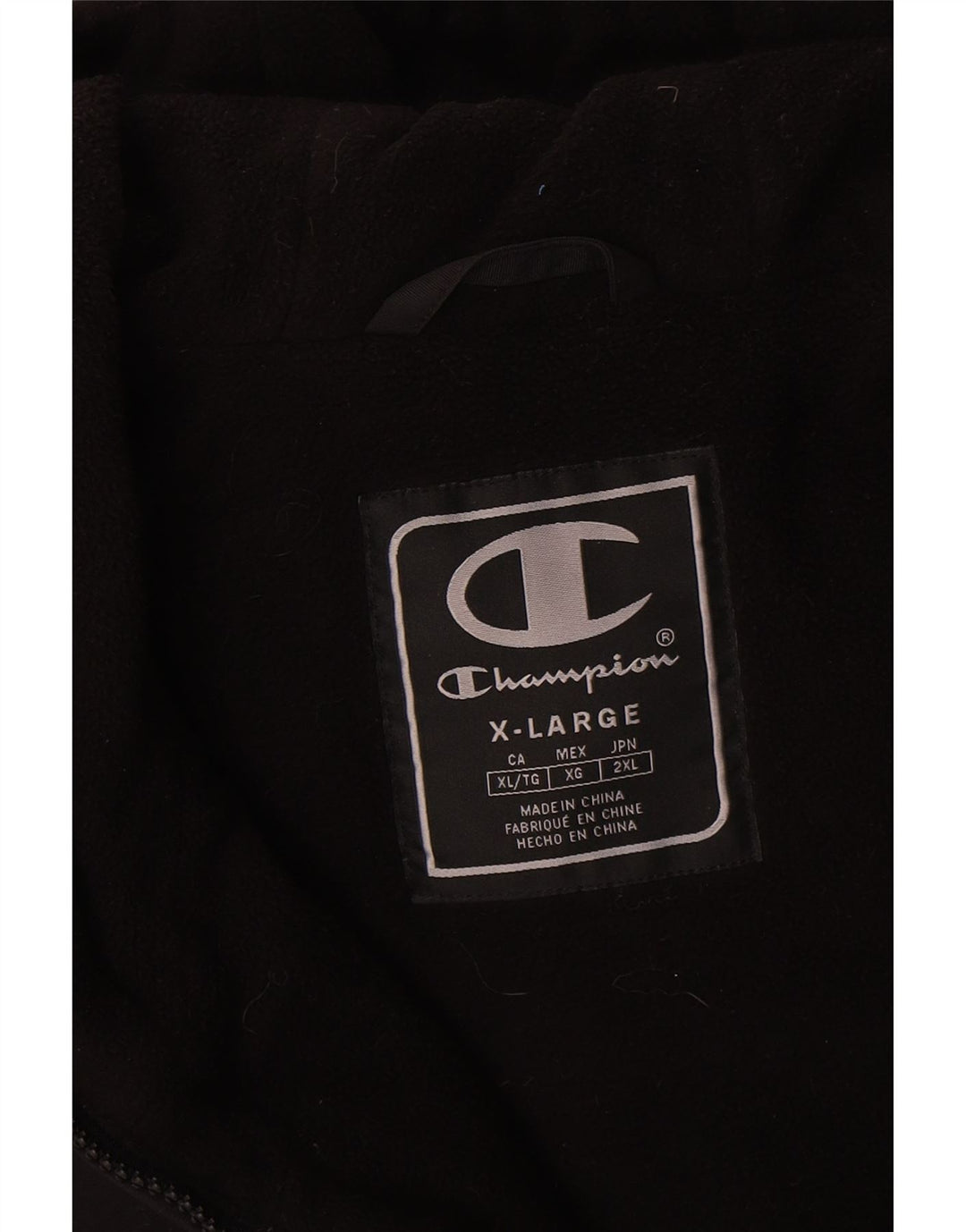 Champion Mens Hooded Anorak Jacket UK 42 XL Black Polyamide