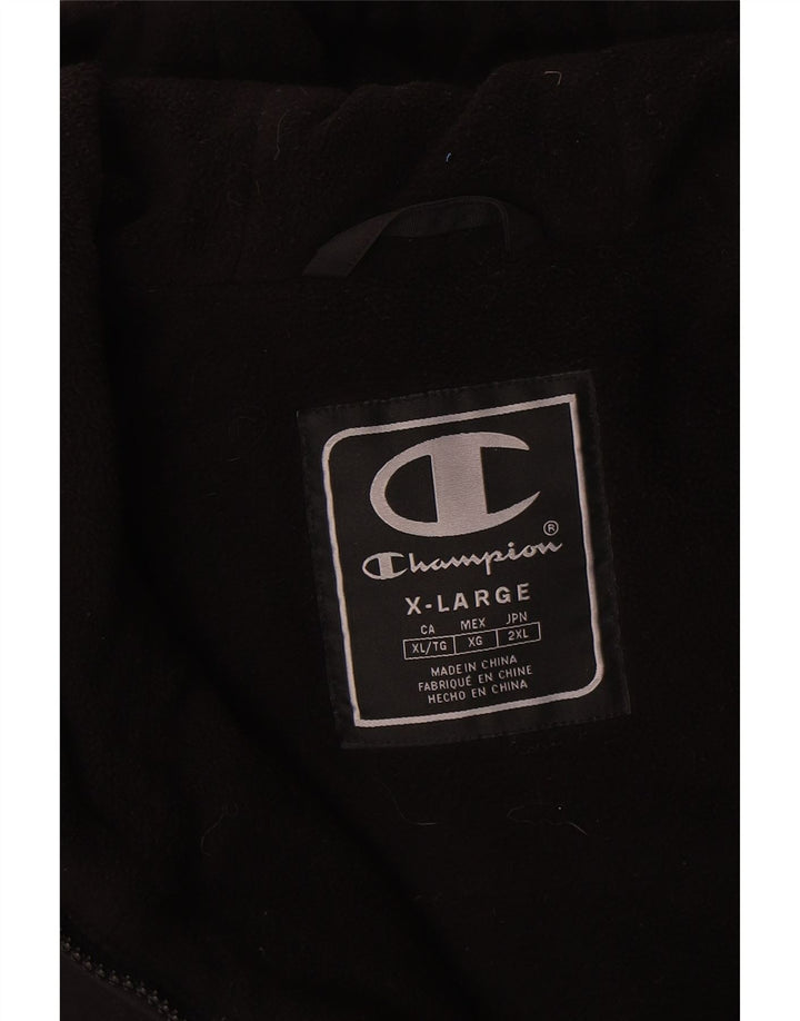 Champion Mens Hooded Anorak Jacket UK 42 XL Black Polyamide
