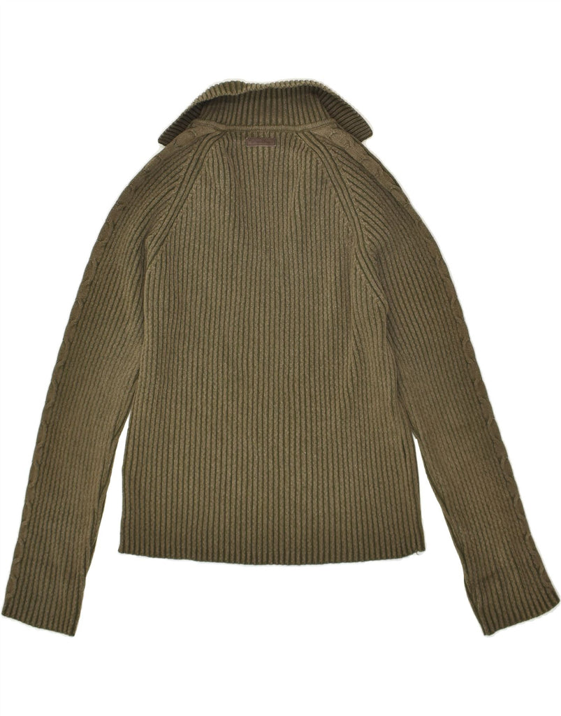 MARLBORO CLASSICS Womens Polo Neck Jumper Sweater UK 20 2XL Khaki Cotton | Vintage Marlboro Classics | Thrift | Second-Hand Marlboro Classics | Used Clothing | Messina Hembry 