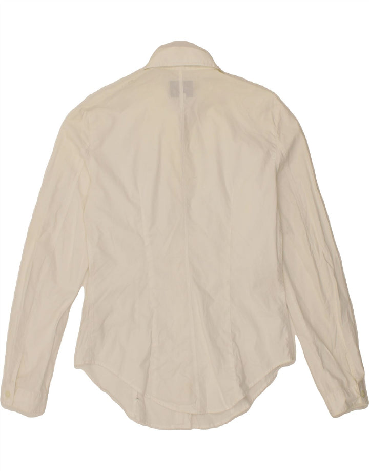ARMANI JEANS Womens Shirt UK 14 Medium White Cotton Vintage Armani Jeans and Second-Hand Armani Jeans from Messina Hembry 