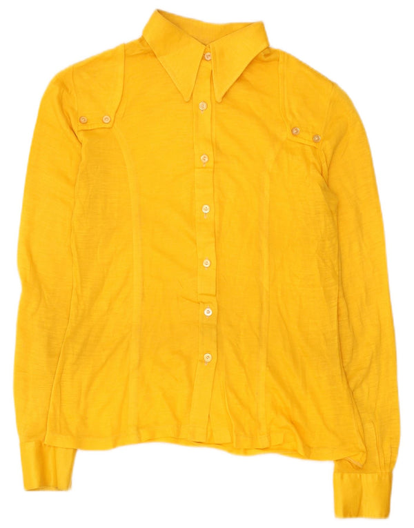 Vintage Womens Shirt UK 10 Small Yellow