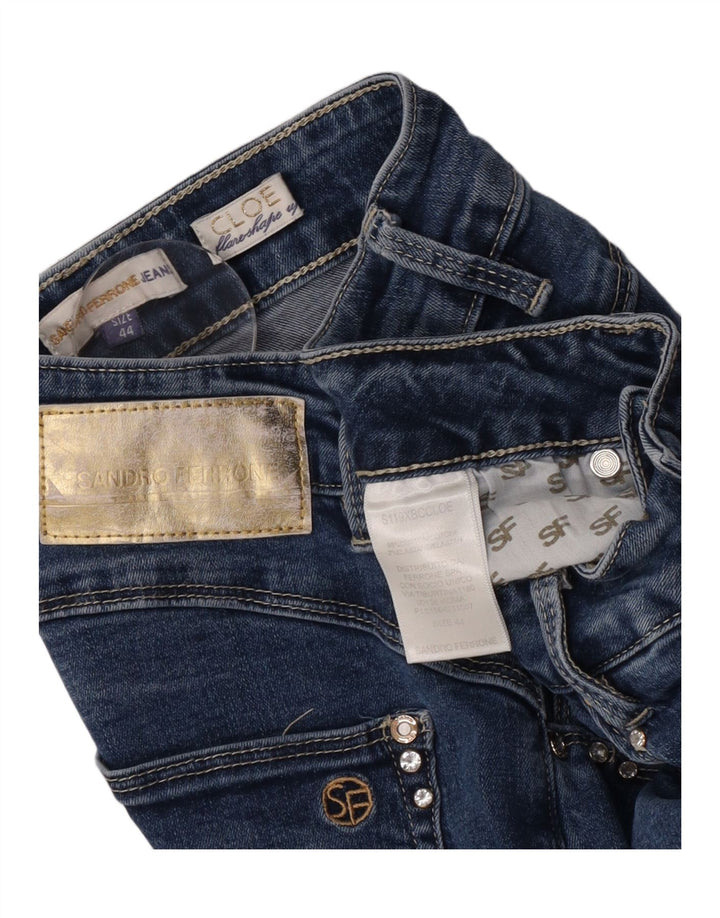 Sandro Ferrone Womens Flared Jeans IT 44 Medium W26 L32 Blue Cotton