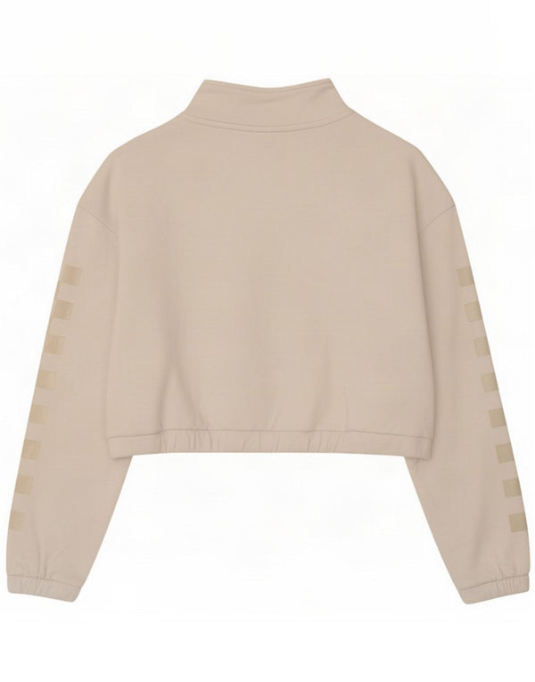 Vans Womens Oversized Crop Sweatshirt Jumper UK 10 Small White Geometric