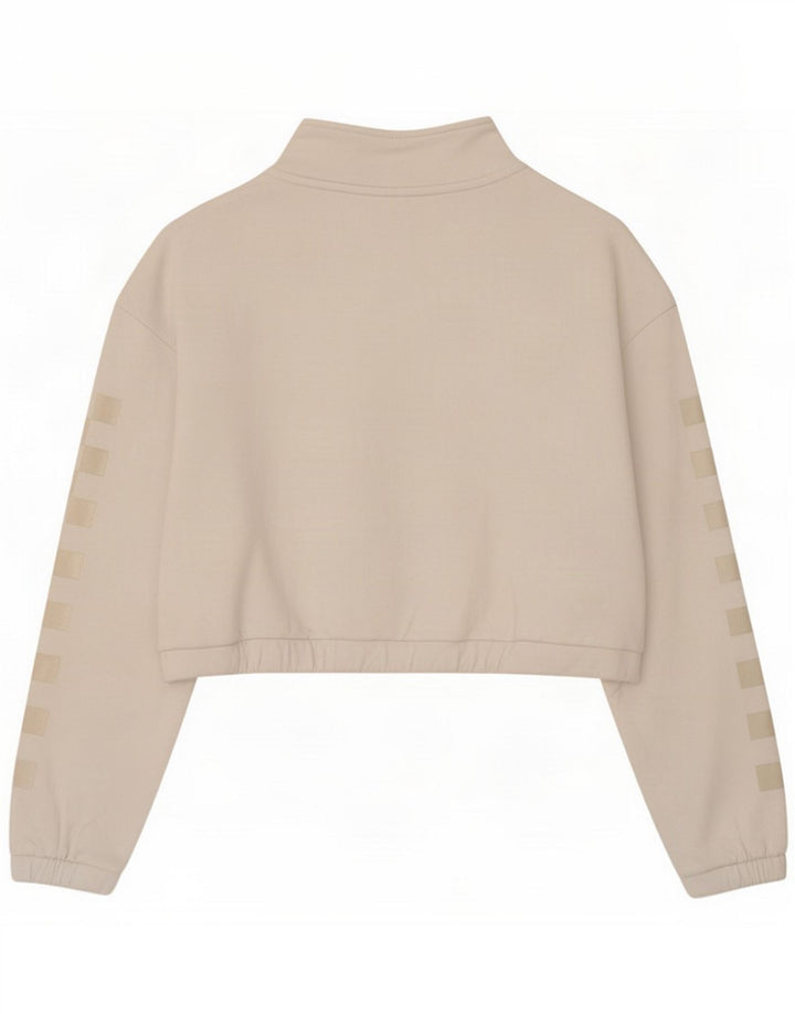 Vans Womens Oversized Crop Sweatshirt Jumper UK 10 Small White Geometric