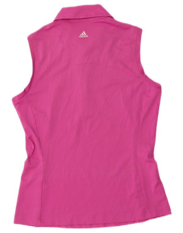 Adidas Womens Climalite Sleeveless Polo Shirt UK 10 Small Pink