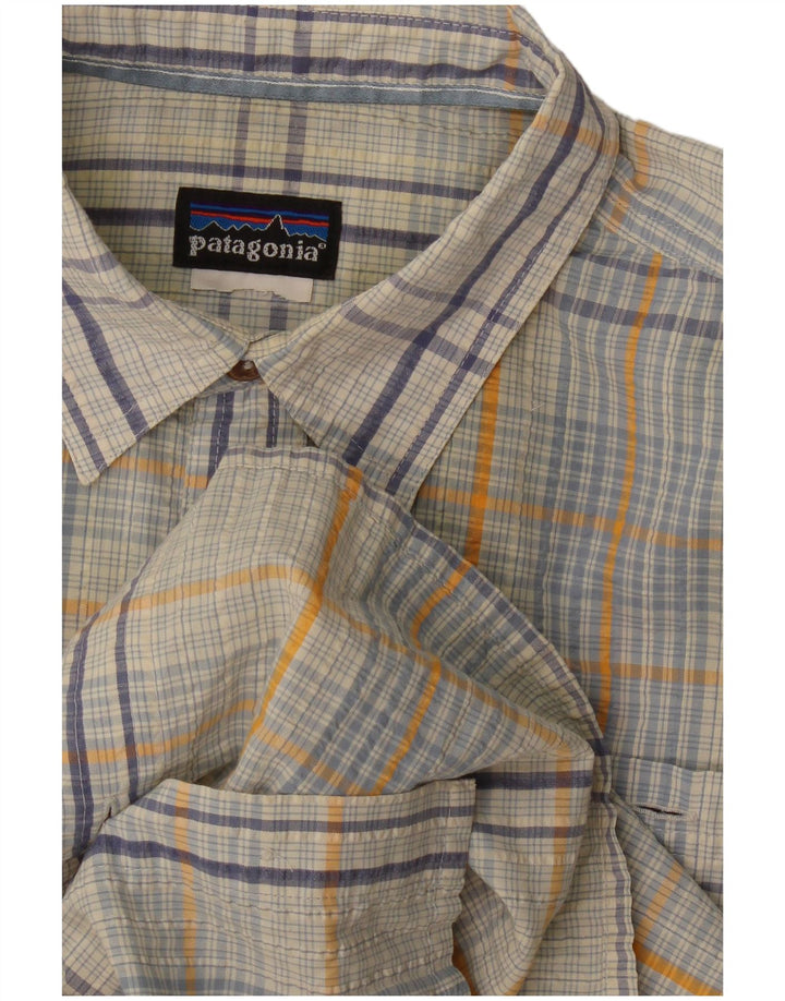 Patagonia Mens Short Sleeve Shirt Medium Grey Check