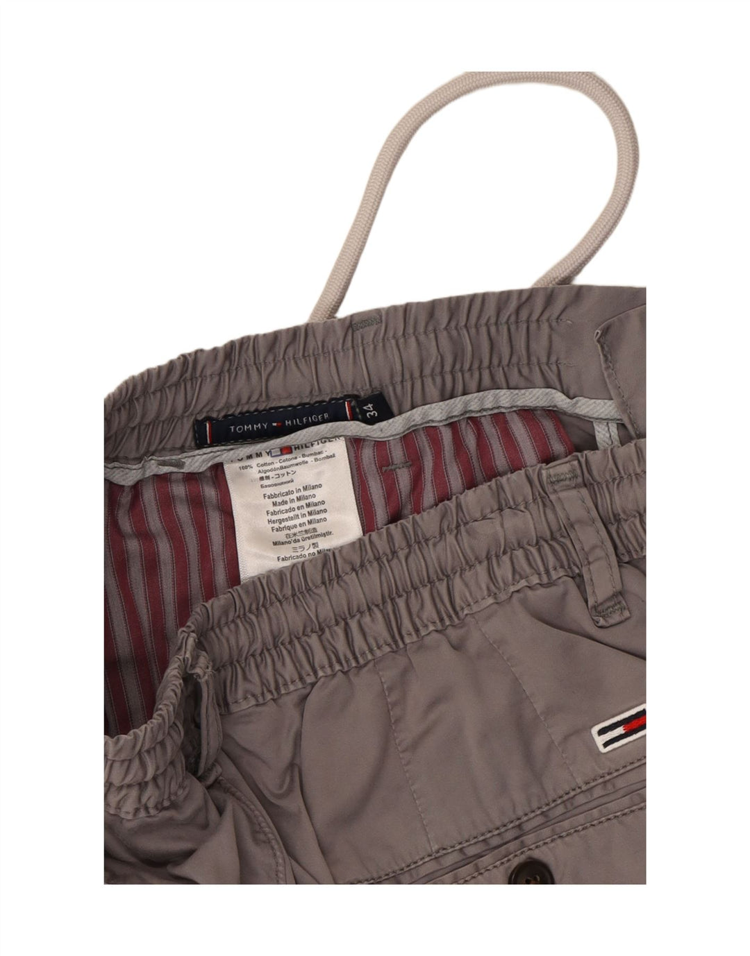 TOMMY HILFIGER Mens Slim Casual Trousers W34 L28 Grey