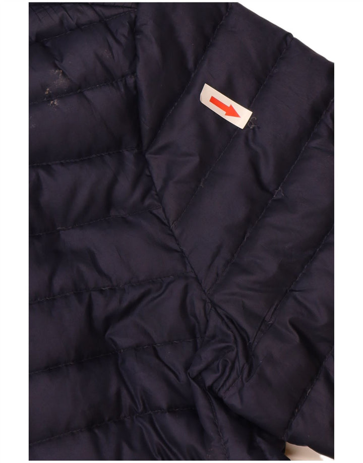 Superdry Womens Hooded Padded Jacket UK 14 Medium Navy Blue Polyester