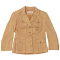 KAREN MILLEN Womens 5 Button Blazer Jacket UK 12 Medium Beige Viscose