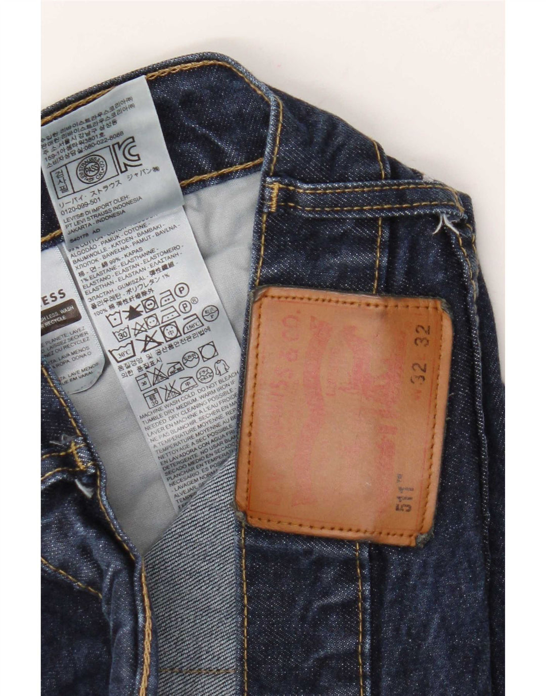 Levi's Mens 511 Slim Jeans W32 L32 Navy Blue Cotton