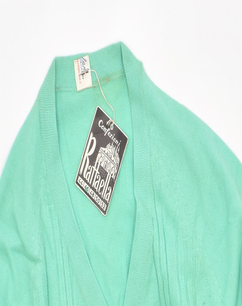 VINTAGE Womens Cardigan Sweater IT 46 Large Green Cotton | Vintage | Thrift | Second-Hand | Used Clothing | Messina Hembry 