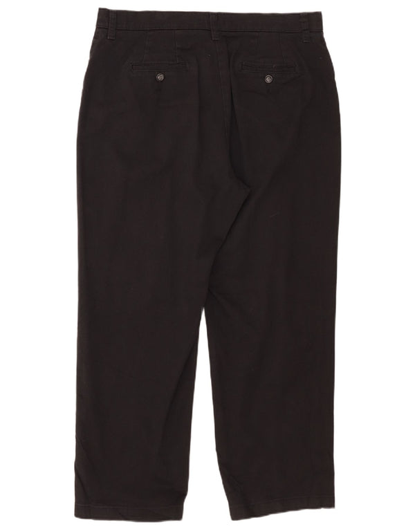 Lee Womens Loose Fit Cropped Trousers US 16 XL W34 L26 Black Cotton