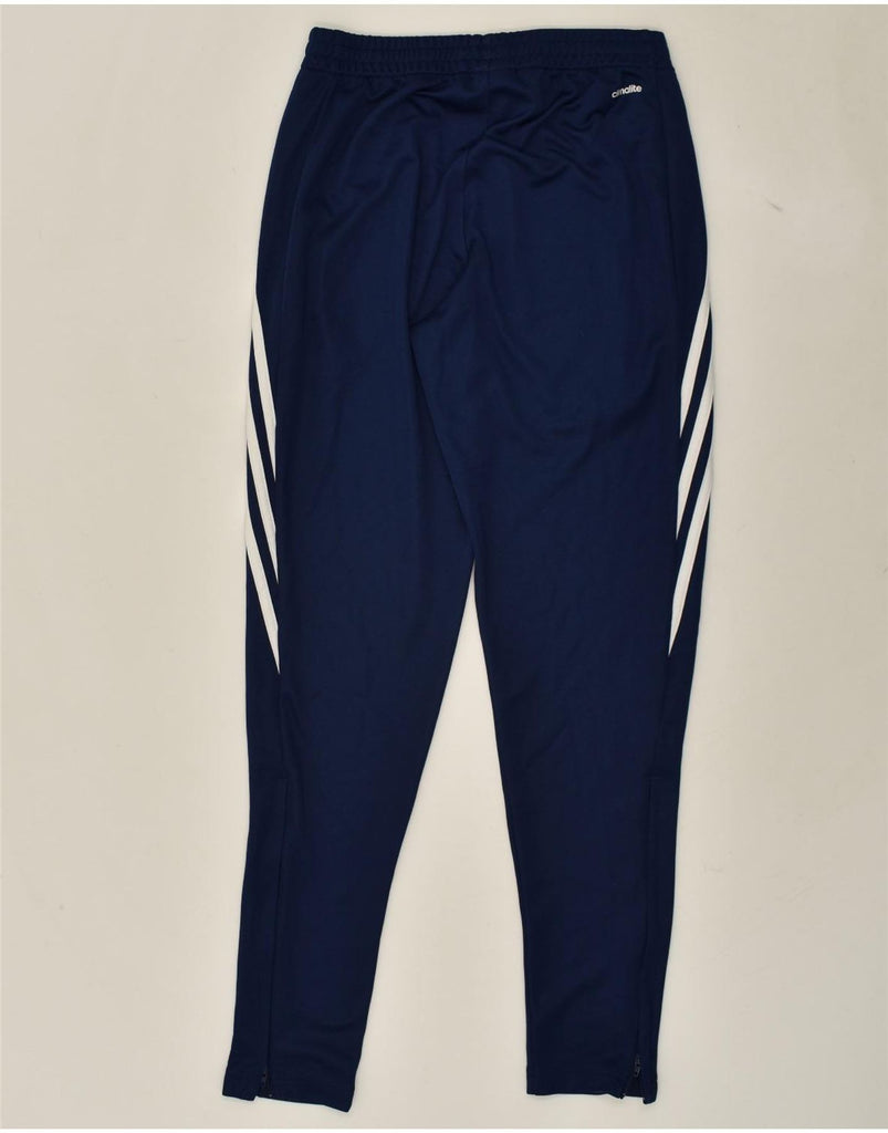 ADIDAS Mens Climalite Graphic Tracksuit Trousers Small Navy Blue Polyester | Vintage Adidas | Thrift | Second-Hand Adidas | Used Clothing | Messina Hembry 