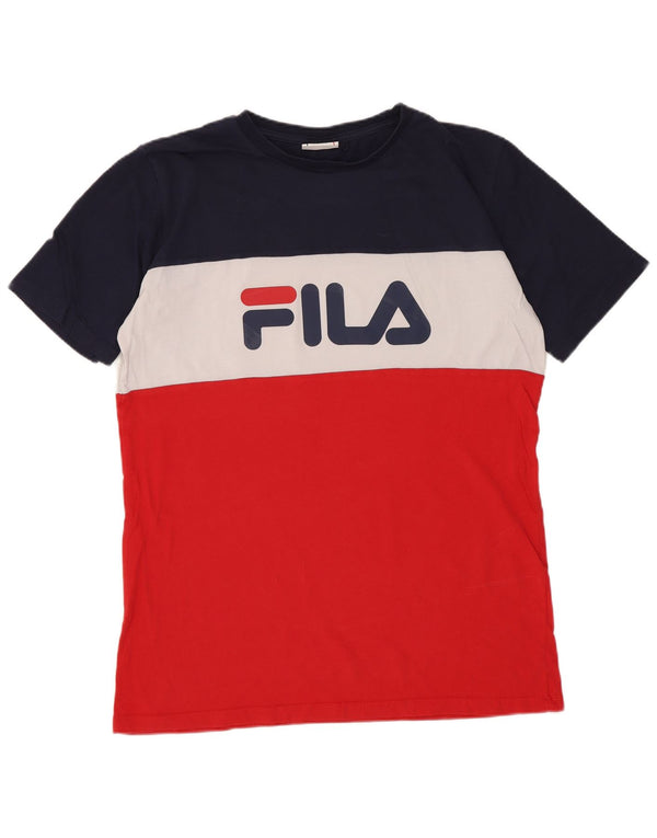 Fila Boys Graphic T-Shirt Top 15-16 Years Red Colourblock