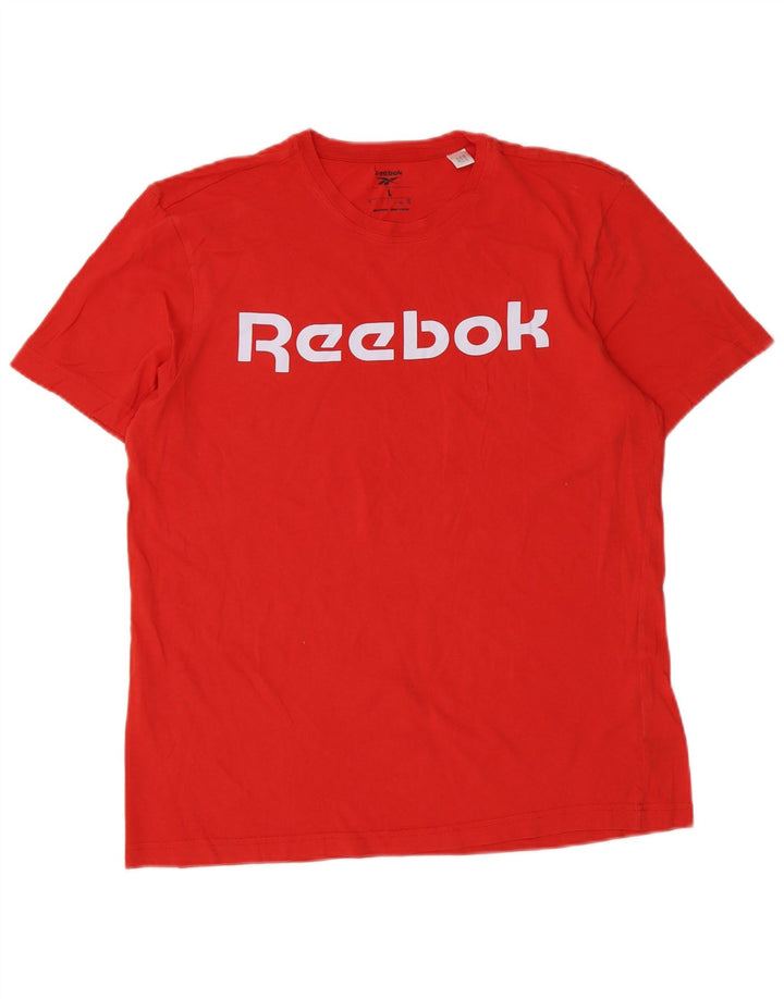 Reebok Mens Graphic T-Shirt Top Large Red Cotton