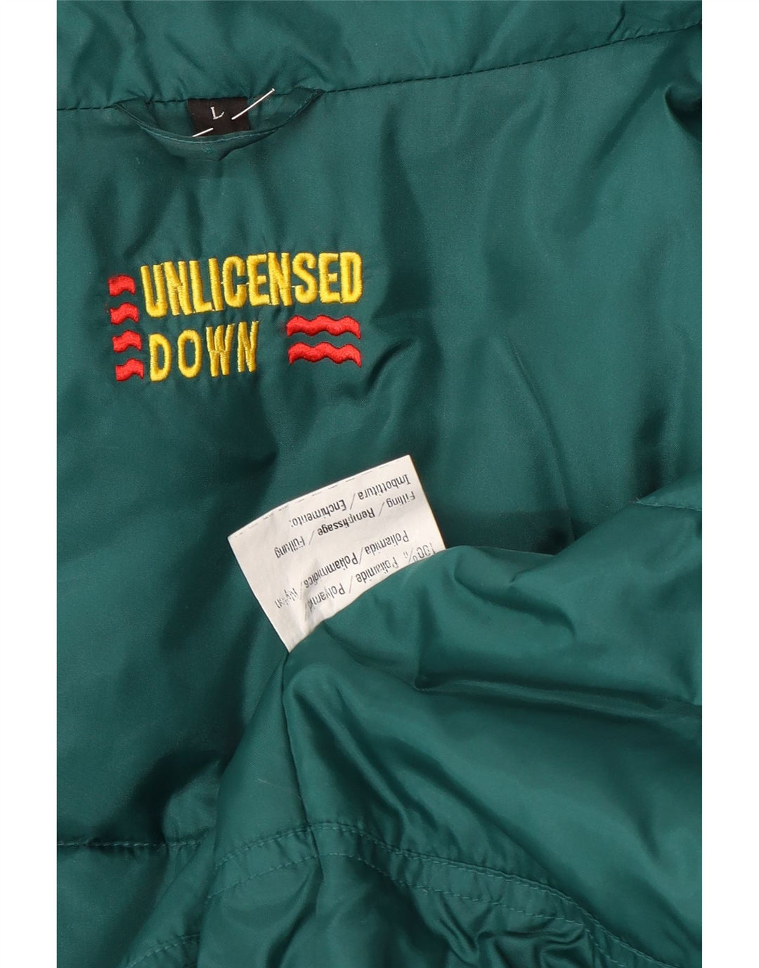 Vintage Mens Hooded Padded Jacket UK 40 Large Navy Blue Colourblock