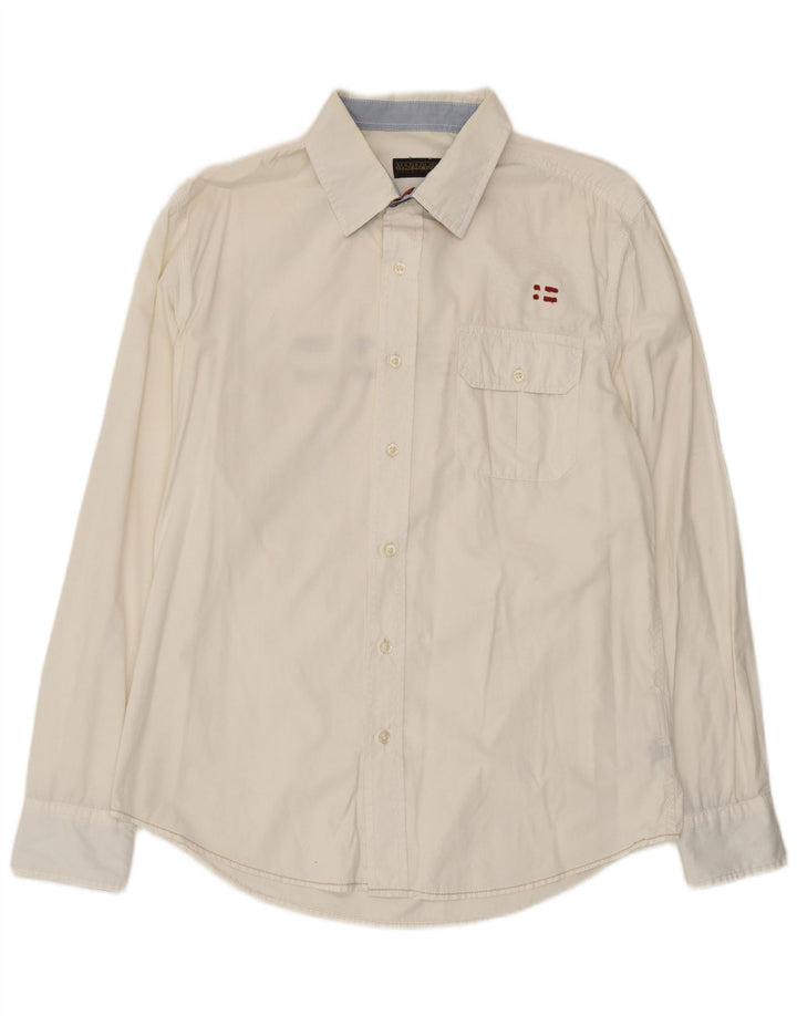 Napapijri Mens Graphic Shirt Large White Cotton