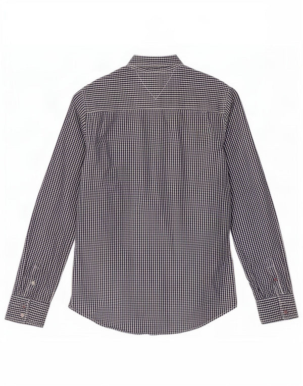 Tommy Hilfiger Mens Shirt Large Navy Blue Gingham Cotton