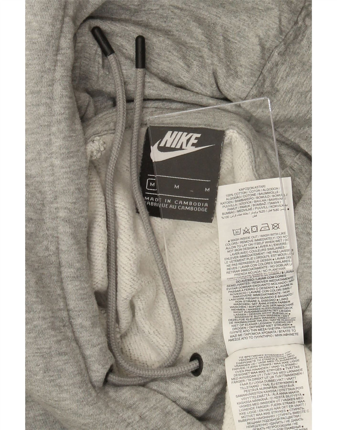 NIKE Womens Hoodie Jumper UK 14 Medium Grey Cotton Vintage Nike and Second-Hand Nike from Messina Hembry 