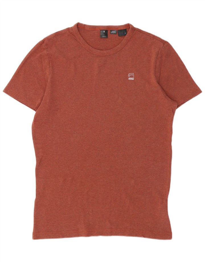 G-STAR Mens T-Shirt Top Large Maroon Cotton