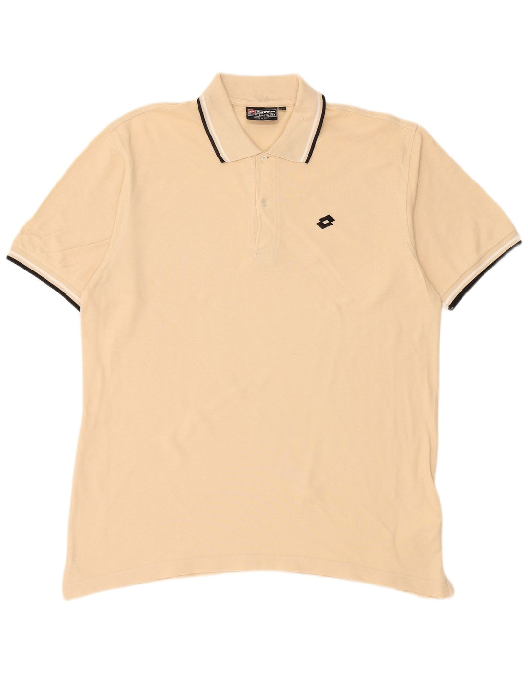 LOTTO Mens Polo Shirt 2XL Beige Cotton